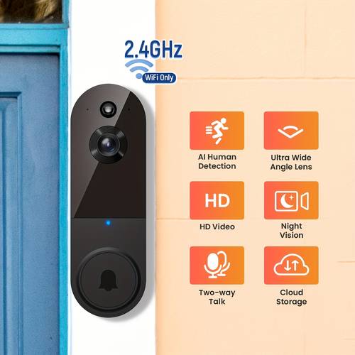 video doorbell supporting 2 4g wireless network usb charging featuring mode and spotlight with 1080p high definition picture quality for smooth indoor and outdoor communication making security protection more convenien