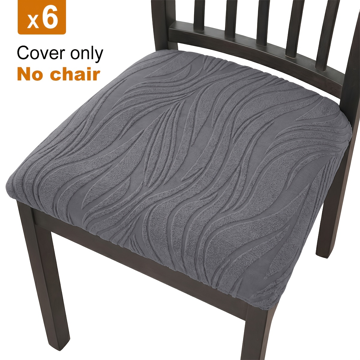 TEMU Juego de 4/6 fundas de asiento de silla de jacquard con flujo de agua, elásticas y elásticas, adecuadas para todas , protectores elásticos