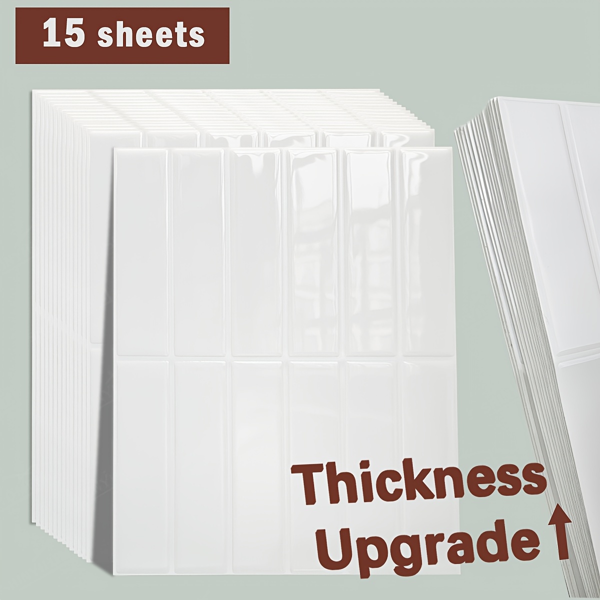 5/15 Sheets Thickened Peel And Stick Backsplash - 11.43" X 9" - 3d Adhesive Peel And Stick Tile Backsplash For Kitchen, Bathroom, Wall Tile