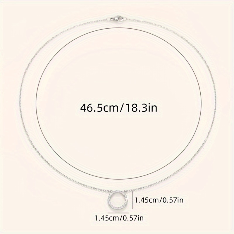 Elegant and Simple Round Synthetic Zirconia Pendant Necklace for Women, Daily Casual Wear, Valentine's Day Date Accessory, Available in Two Colors