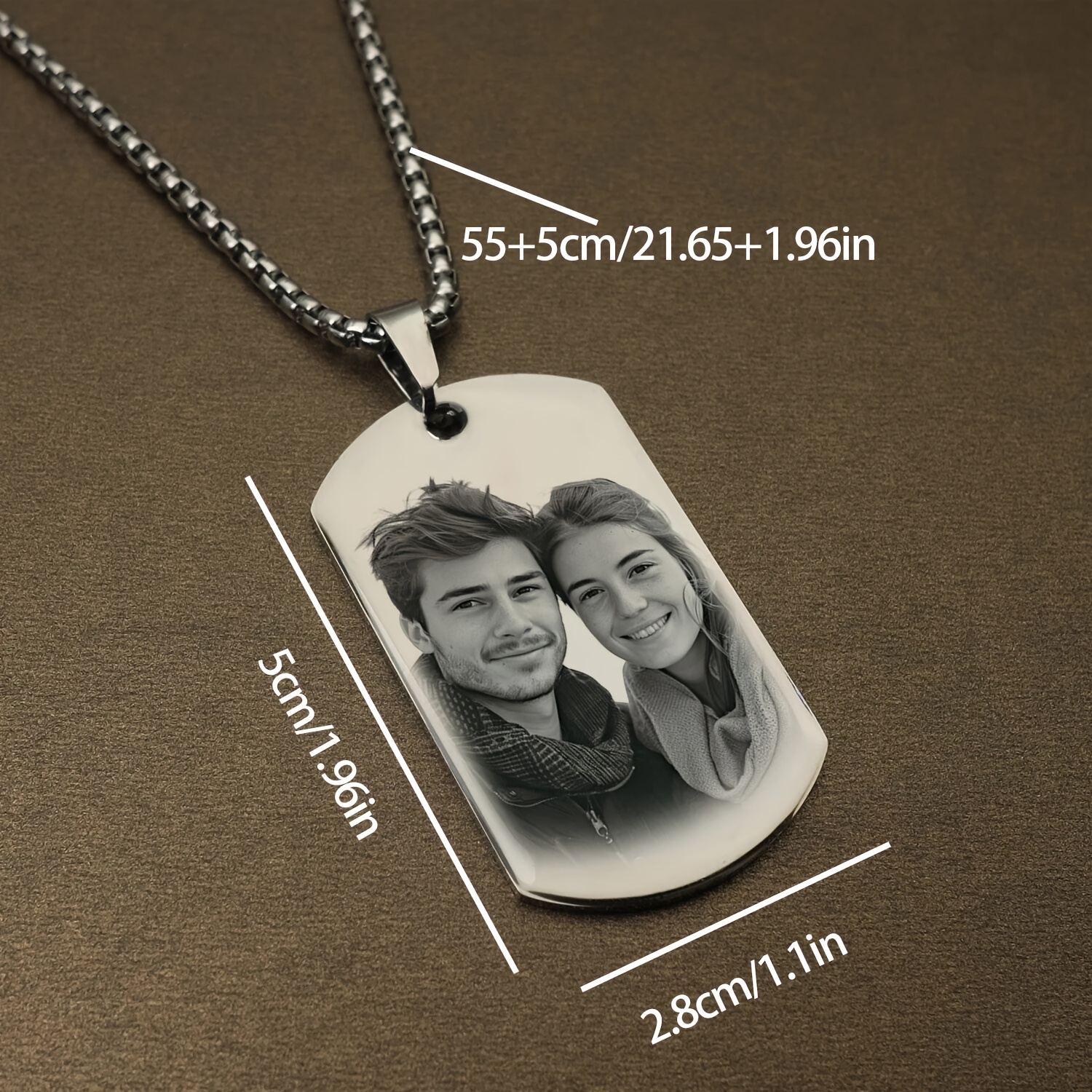 Custom Laser-Engraved Photo Necklace Pendant — Unique Gift
