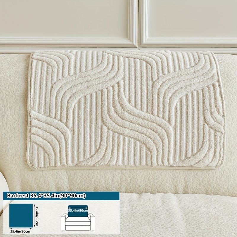TEMU 1pc Bohemian Plush Slipcover, Quilted Craft, Non-slip, , , Machine Washable, Pet Friendly, Soft And Comfortable - Perfect For Living Rooms,