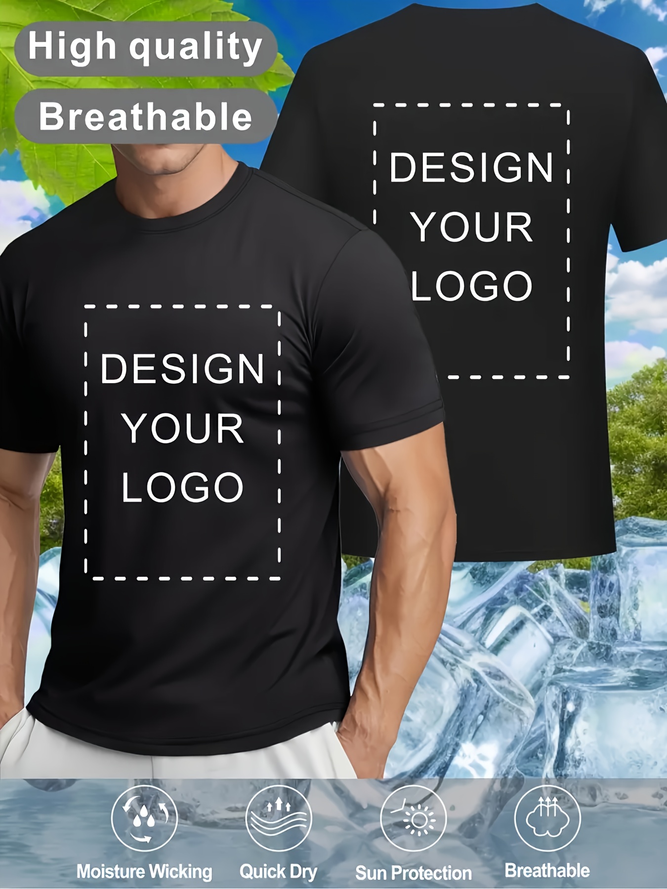 item picture 1 customizable mens regular fit t shirt personalized chest graphic print white casual crew neck short sleeve comfortable   machine washable durable top versatile   for   occasions holidays birthdays company parties