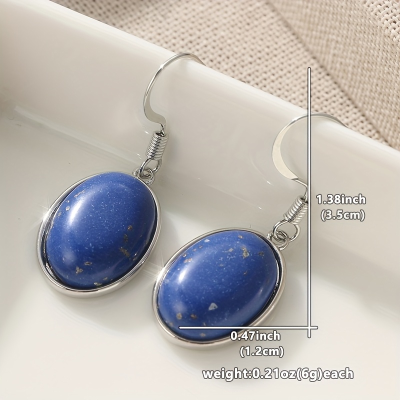 Women's Retro Ethnic Style Synthetic Turquoise Oval Earrings