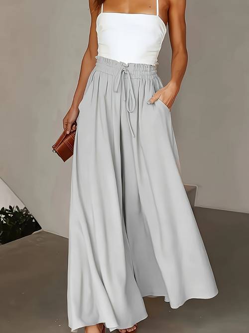 neue, stylische und elegante high-waist wide-leg hose für damen für frühling und sommer