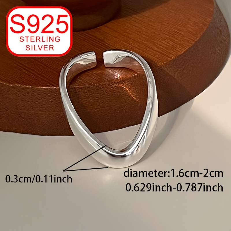 925 Sterling Silver V Shape Band Ring - Versatile Daily Wear