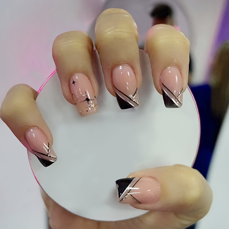 manicura francesa elegante en estrellas Temu Mexico