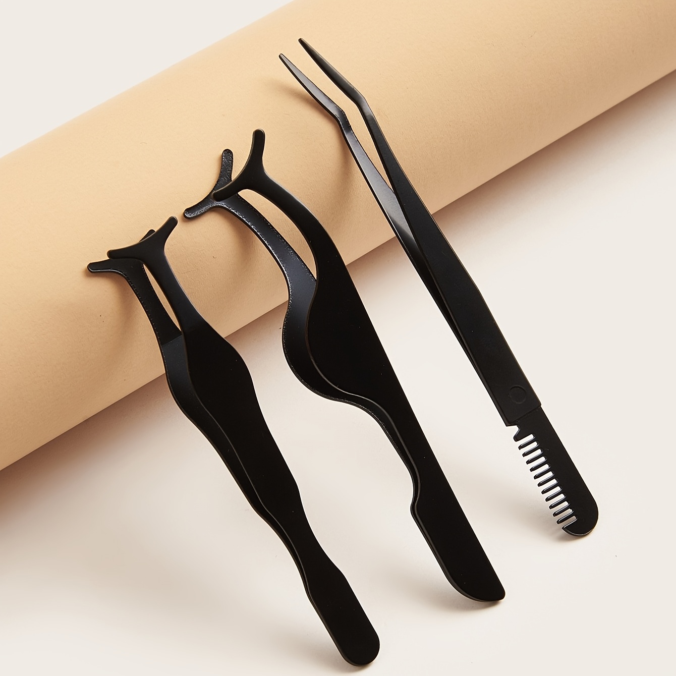 3pcs Eyelash Curler Set With Comb, Easy-to-use False Lash Tweezers For Precise Application, , Essential Beauty Tool, Suitable For Home And Commercial Use