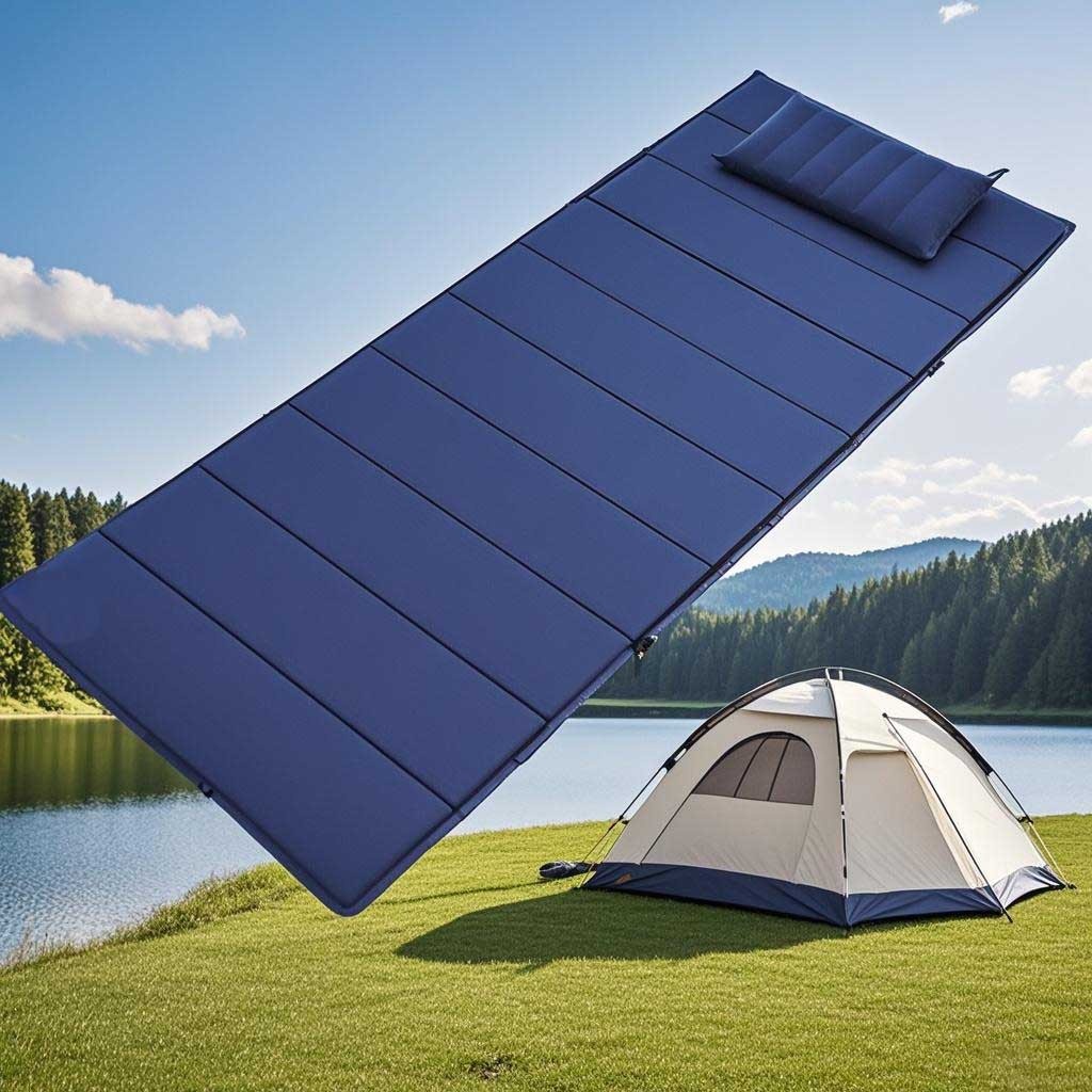 1pc Extra-Wide Thick Foam Camping Mat - Lightweight Portable Foldable Sleeping Pad with Storage Bag for Indoor/Outdoor Use, Hiking, Picnics & Office  , Camping Sleeping Pad, Outdoor Lounging, Comfortable Thickness, Rectangular Shape, Durable Surface