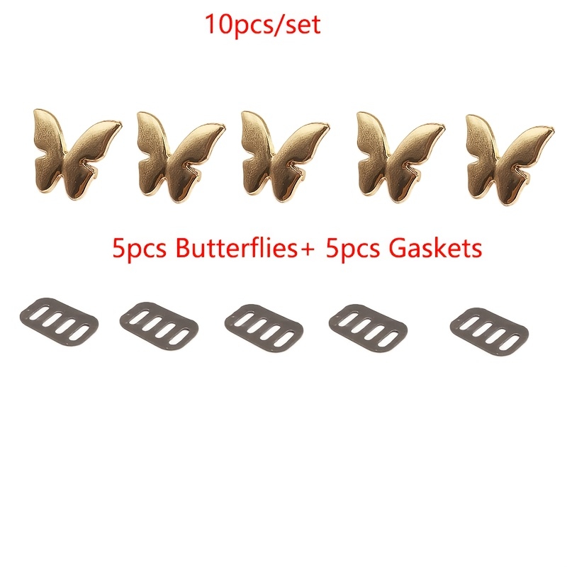 TEMU Set da 10 pezzi di fibbie decorative a forma di per confezioni scatola, 5 + 5 rondelle di fissaggio, fibbie a a fai da te per borse, etichette a
