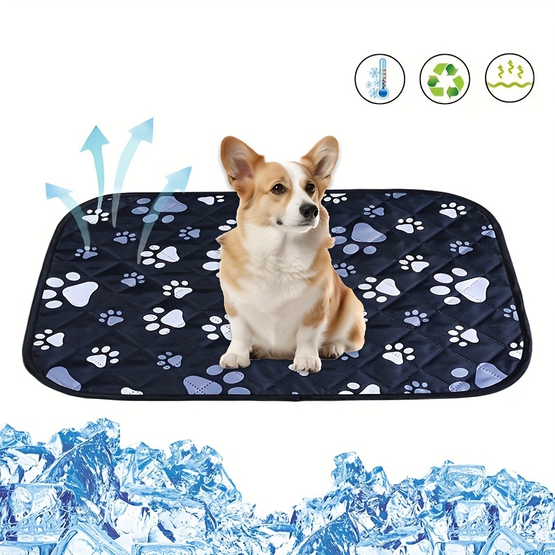 

Polyester Cooling Pet Mat For Dogs, Ice Silk Breathable Animal Print Dog Pad, Machine Washable, Durable Oxford Fabric, Multi-size Bed Blanket For Extra Small To Medium Breeds