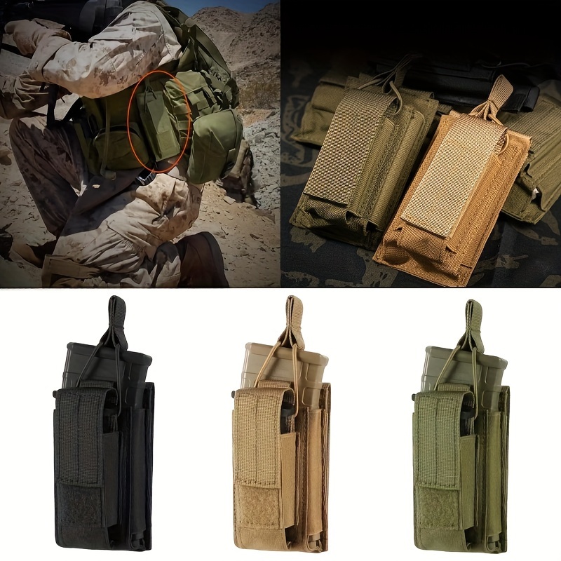 Tactical olle agazine Pouches,Triple Open Top ag Pouch with Bungee Straps for 223/5.56/7.62