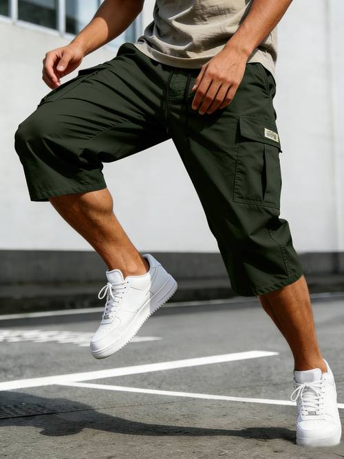 mens high end pants work shorts loose fit drawstring waistband street style classic fashion mens shorts casual sportswear daily commuting versatile style shorts wearable for athletic run mens pants