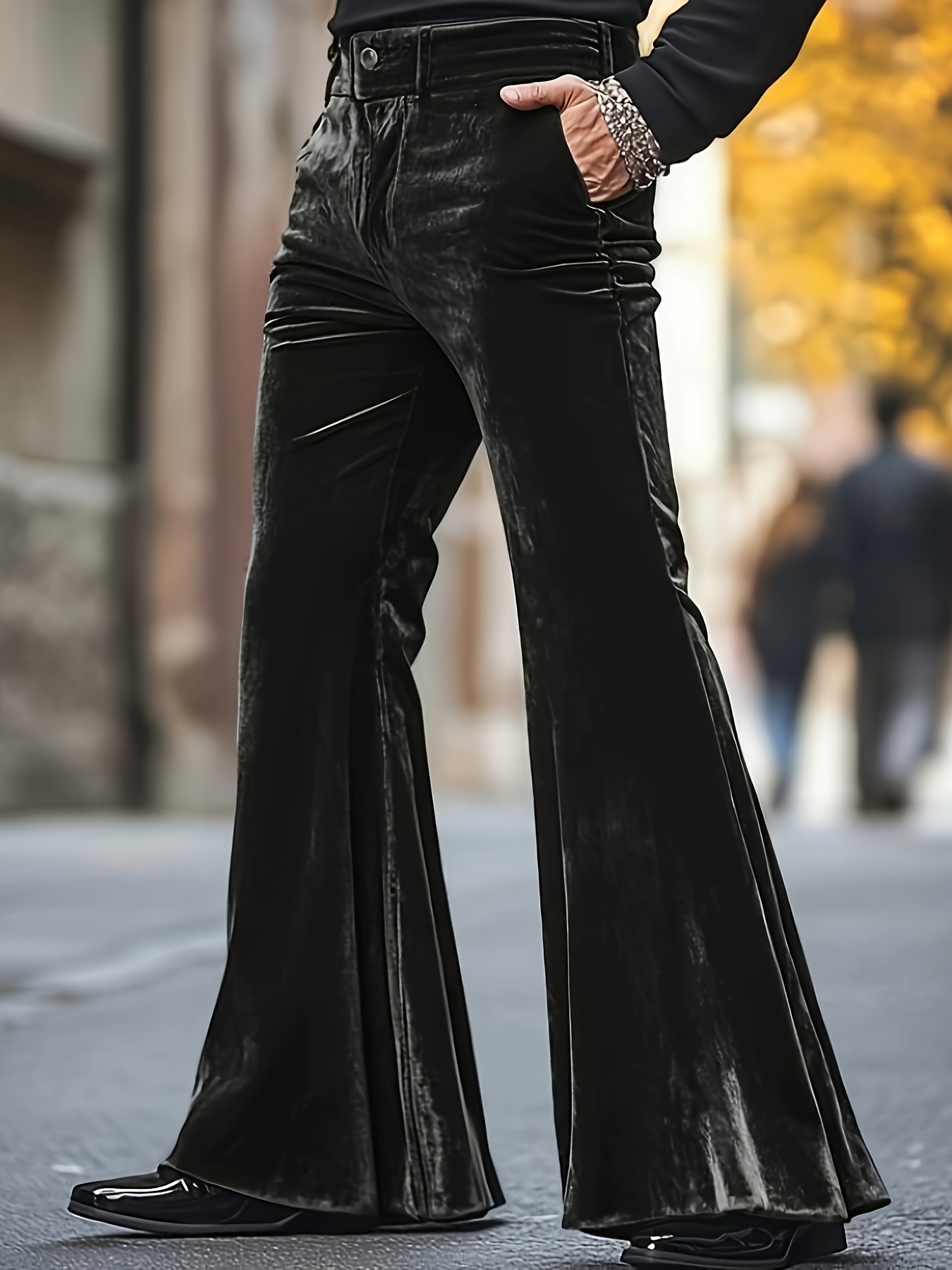 slim fit dress slacks High Waist Wide Leg Pant - Black Ponte | KiraGrace main image 1