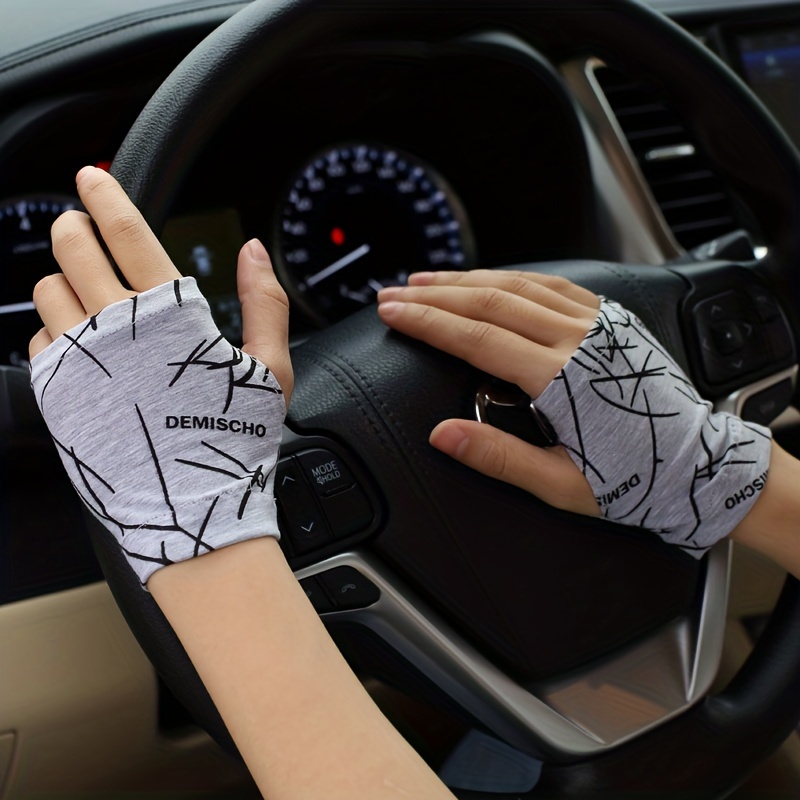 Summer Fingerless Sunscreen Gloves Unisex Thin Cover Scars Tattoo Gloves  Outdoor Driving Riding Sports Gloves