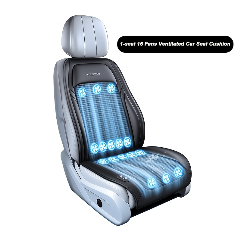 TEMU 1/2-seat Car Ventilated Cooling Seat Cushion, Single/double Seat Ice Silk Breathable Heat Dissipation Seat Pad For Summer.