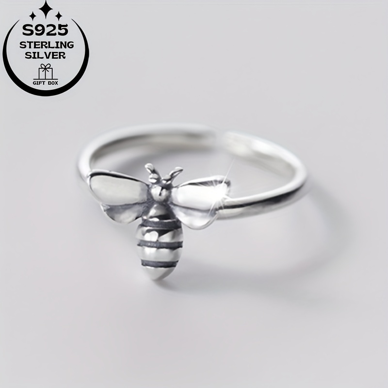 925 Silver Vintage Thai Silver Insect Bee Ring Adjustable Open