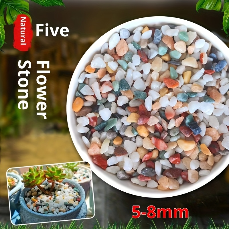TEMU Natural Crystal Gravel Is Suitable For Aquariums - Multi-colored Mini Pebbles, 65g Ideal For Aquatic Landscaping And Fish Tank Decoration.