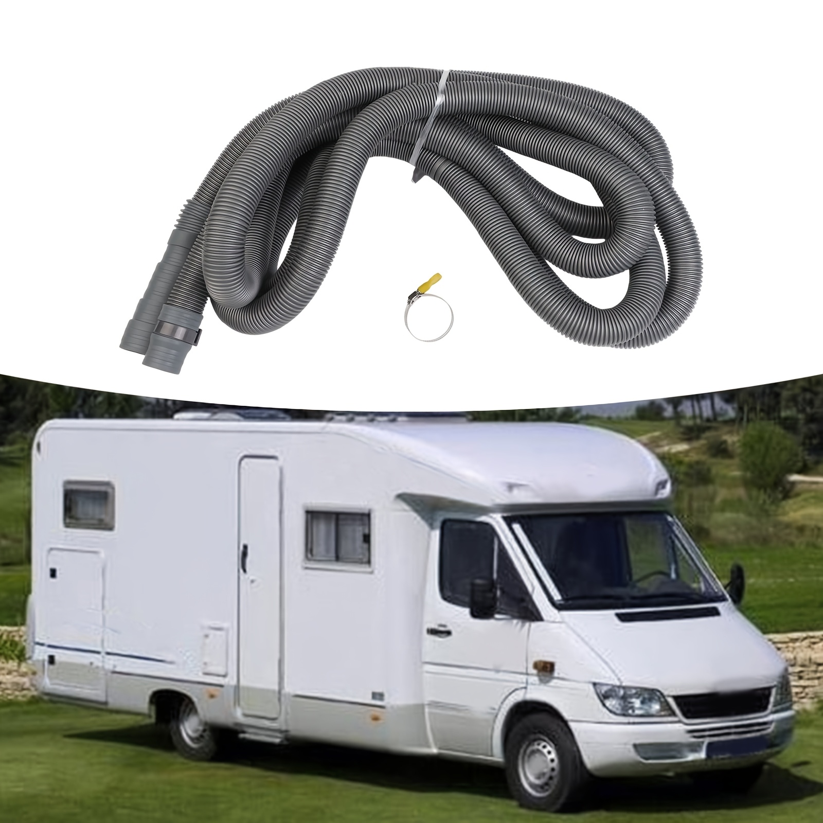 E-shop [Abwasserschlauch-Set für Wohnmobile] Flexibles 4,5 m Abwasserschlauch-Set für Wohnmobile | Graues Abwasserrohr für Wohnwagen & Zugfahrzeuge,