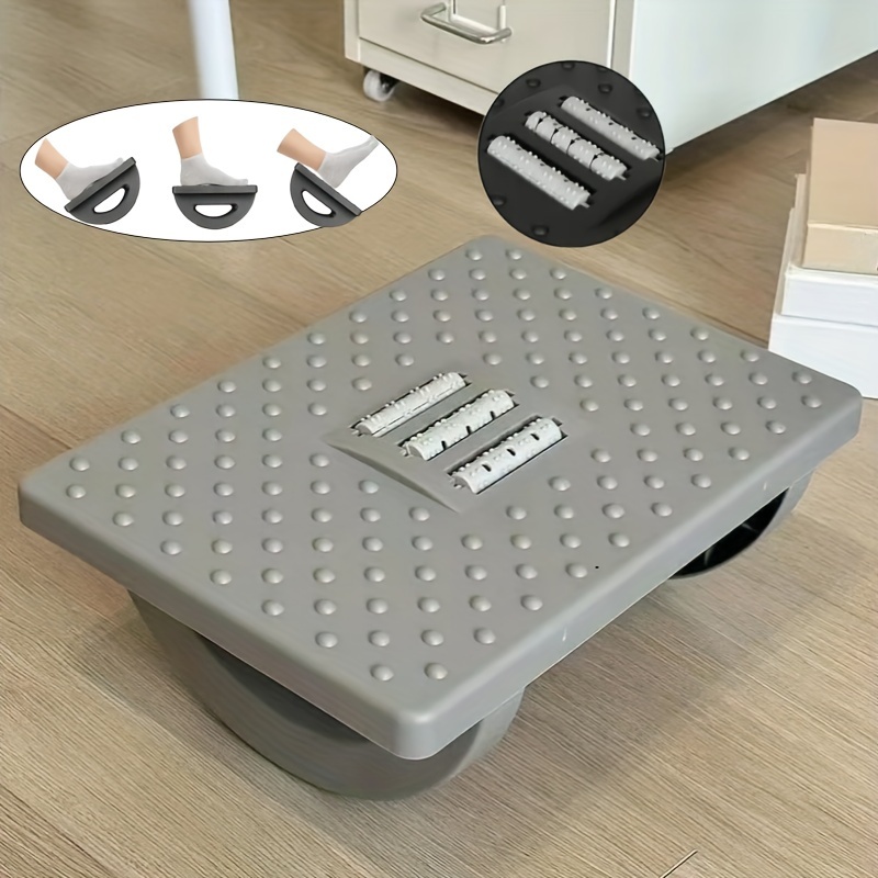 Reposapiés ergonómico para oficina, taburete con rodillos, reposapiés  ajustable de plástico, cómodo cojín de masaje para el hogar y la Oficina -  AliExpress