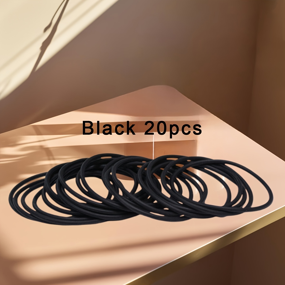 20pcs Black And White Small Solid Round Silicone Wristbands, Elastic And Durable Small Round Bracelets, Suitable For Daily Wear And Gifting