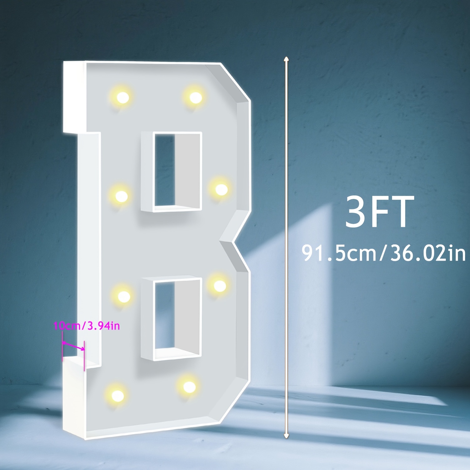 TEMU [warm Yellow Led Letters] Large 3ft Marquee Light Up Letters, 36.02" Warm Yellow Led Light Mosaic Letters A-z  , Perfect For Birthday Graduation