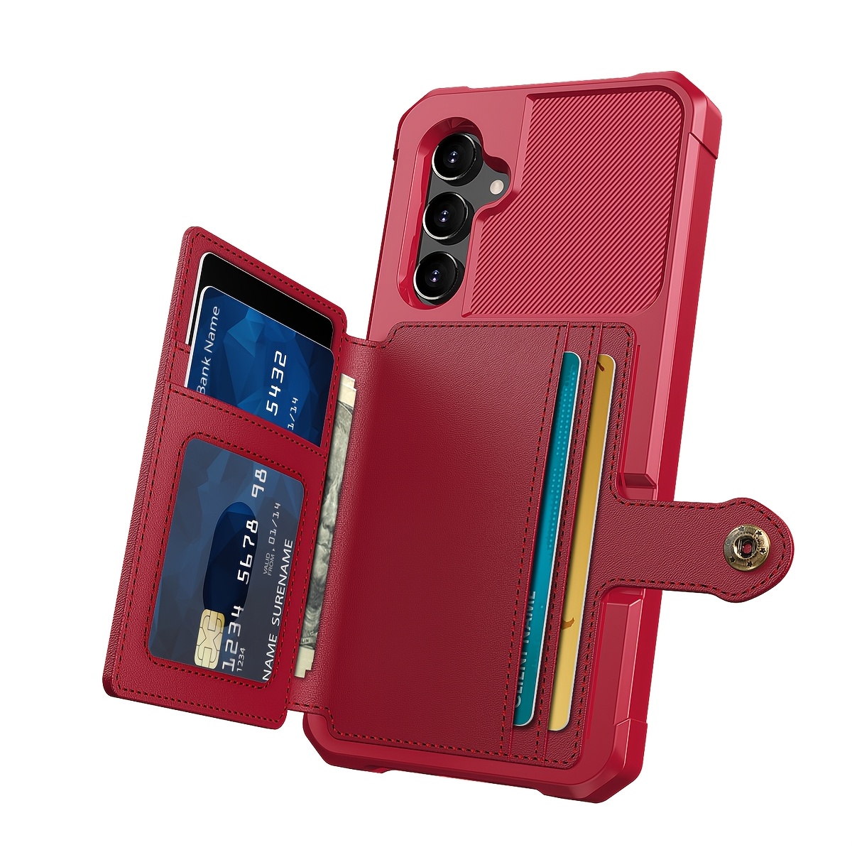 ZM03 Card Holder Faux Leather Case for 5G 5G Mobile Phone, with Card Slot, Compatible with Magnetic Car Mount, Heavy Duty Shockproof Durable Soft TPU Back Faux Leather Flip Wallet Cover - Image 48