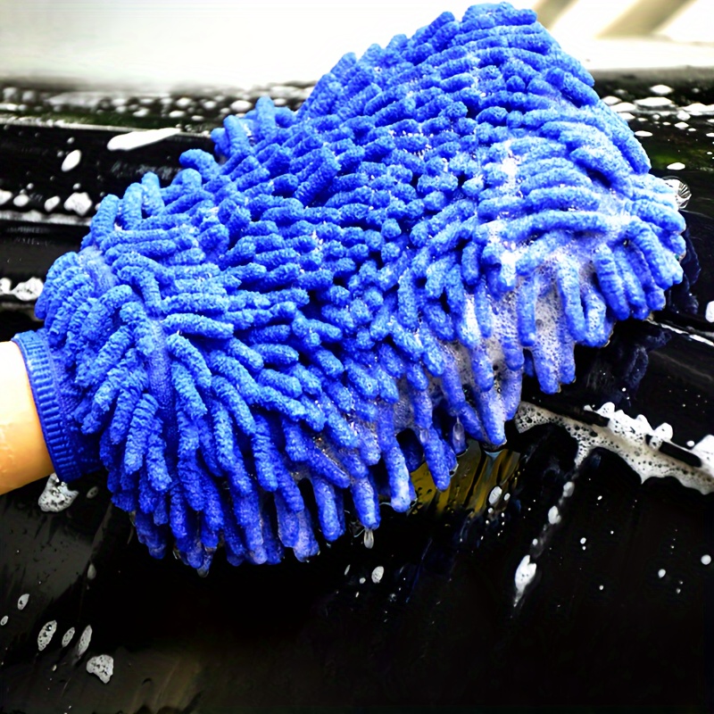 

1pc Microfiber Car Wash Mitt Glove, Multi- Home Cleaning Tool, -free, Polyester Fiber, Uncharged, No Battery Required