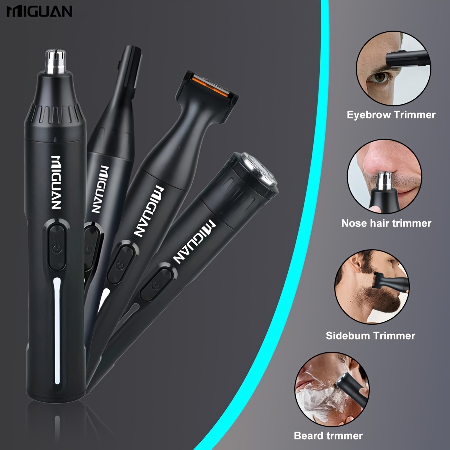 4-in-1 Professional Grooming Kit, Usb Rechargeable Nose And Ear Hair Trimmer, Beard And Eyebrow Razor, Men's Personal Care Tools