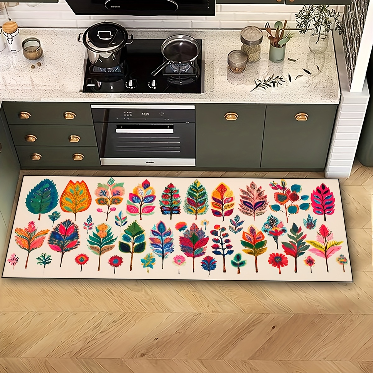 item picture product hkstorage colorful   print kitchen mat soft washable non slip polyester mat suitable for bedroom laundry room and living area ideal for valentines day easter and spring decor