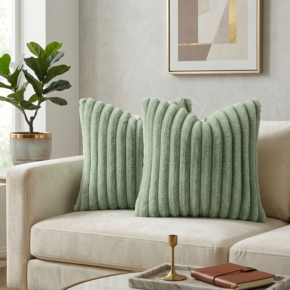 TEMU 2pcs, Housses de coussin décoratives bohèmes en fausse fourrure, 12X20In/16X16In/18X18In/20X20In, Housses de coussin décoratives bohèmes douces