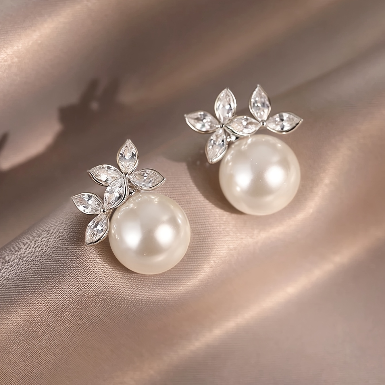 TEMU 1 Pair Women' Elegant Minimalist Stud Earrings - Shiny Suitable For Daily Wear, Parties, Weddings, Birthdays | -looking Ear Studs For Casual &