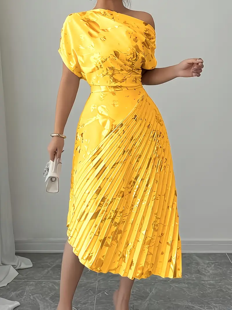 fashion womens dress shoulder golden trimmed midi dress - Temu Mauritius fashion womens dress shoulder golden trimmed midi dress - Temu Mauritius