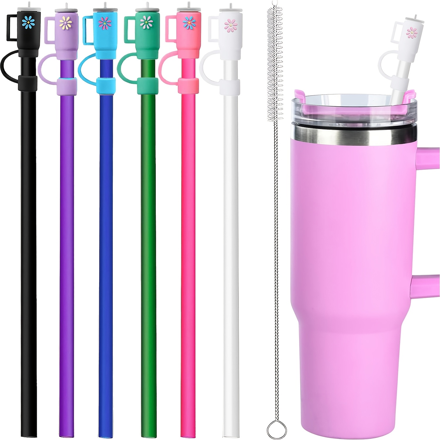 

Reusable Pp Straws With For 40oz & 30oz Tumblers - Includes Cleaning Brush, Parties & Birthday Gifts