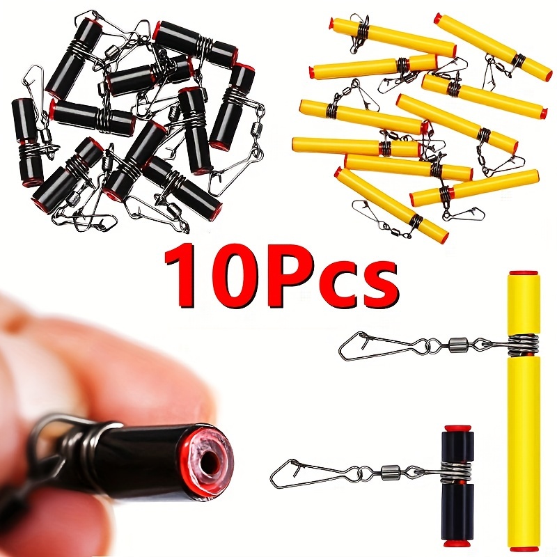 

10pcs Stainless Steel & Plastic Swivel Set For Fishing - Balance Equipment With Multi-hook , Ideal For Saltwater & Freshwater Fishing, In Black/yellow Or Colors, Fishing Gear