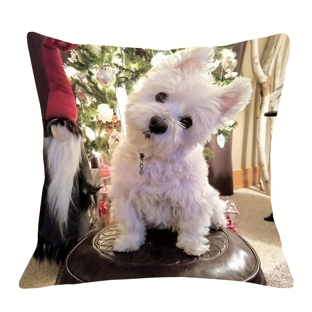 

Christmas 18x18 Inch Cushion Cover - Soft Plush, Single-sided Print For Sofa & Home Decor, Zip Closure, Machine Washable