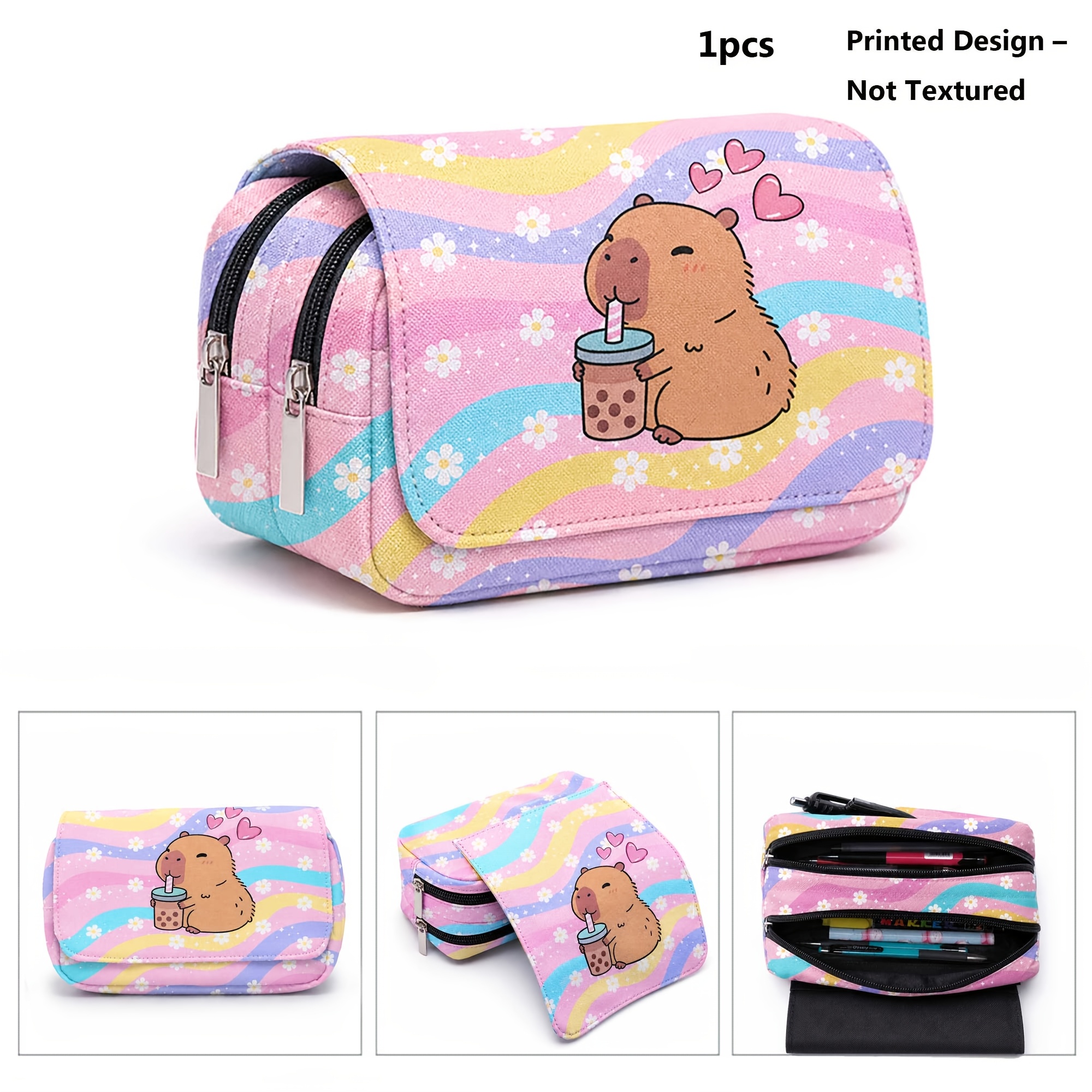TEMU Printed Design – Not Textured. 1pc Women's Pencil Case, Pencil Organizer, Women's Small Handbag, Cosmetic Organizer, Makeup Bag