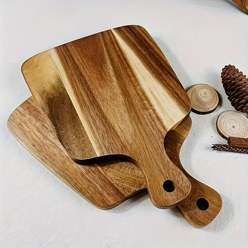 

1pc - Premium Wooden Cutting Board - Double-sided And , With Handle, Suitable For Fruits, Vegetables, Meat , Kitchen Cutting Board - Accessories For Halloween, Christmas, Thanksgiving