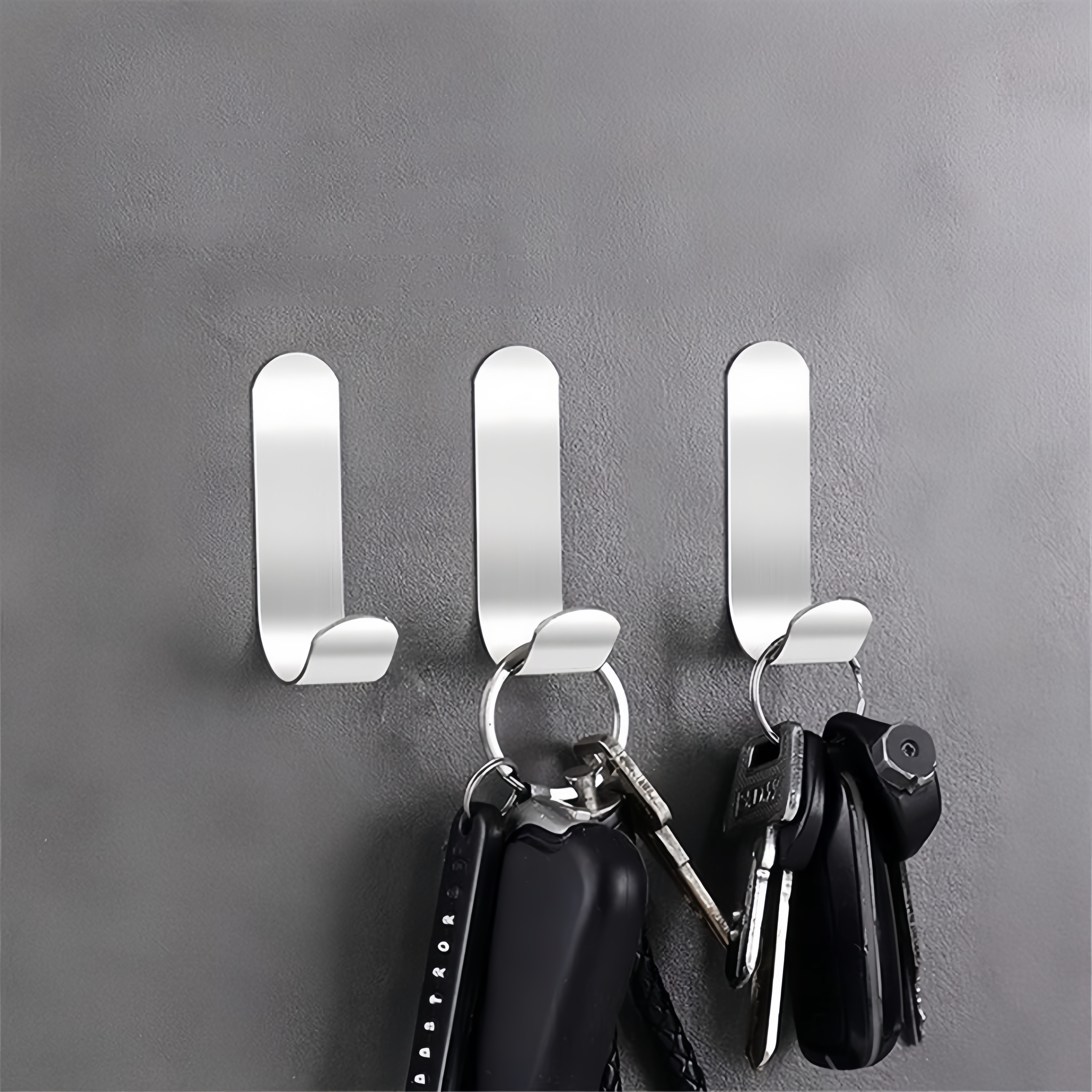 E-shop Set von 3, Edelstahl Klebehaken, Einzelner Küchenhaken, Haken zum Aufhängen von Kleidung, Handtüchern und , Badezimmer Toilettenkleiderhaken,