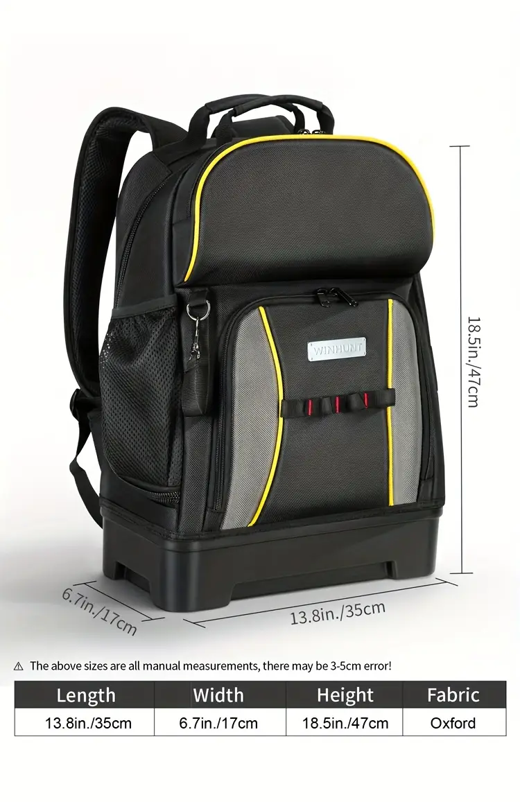 tool sets backpack heavy duty bag organizer with 21 pockets molded bottom details 5