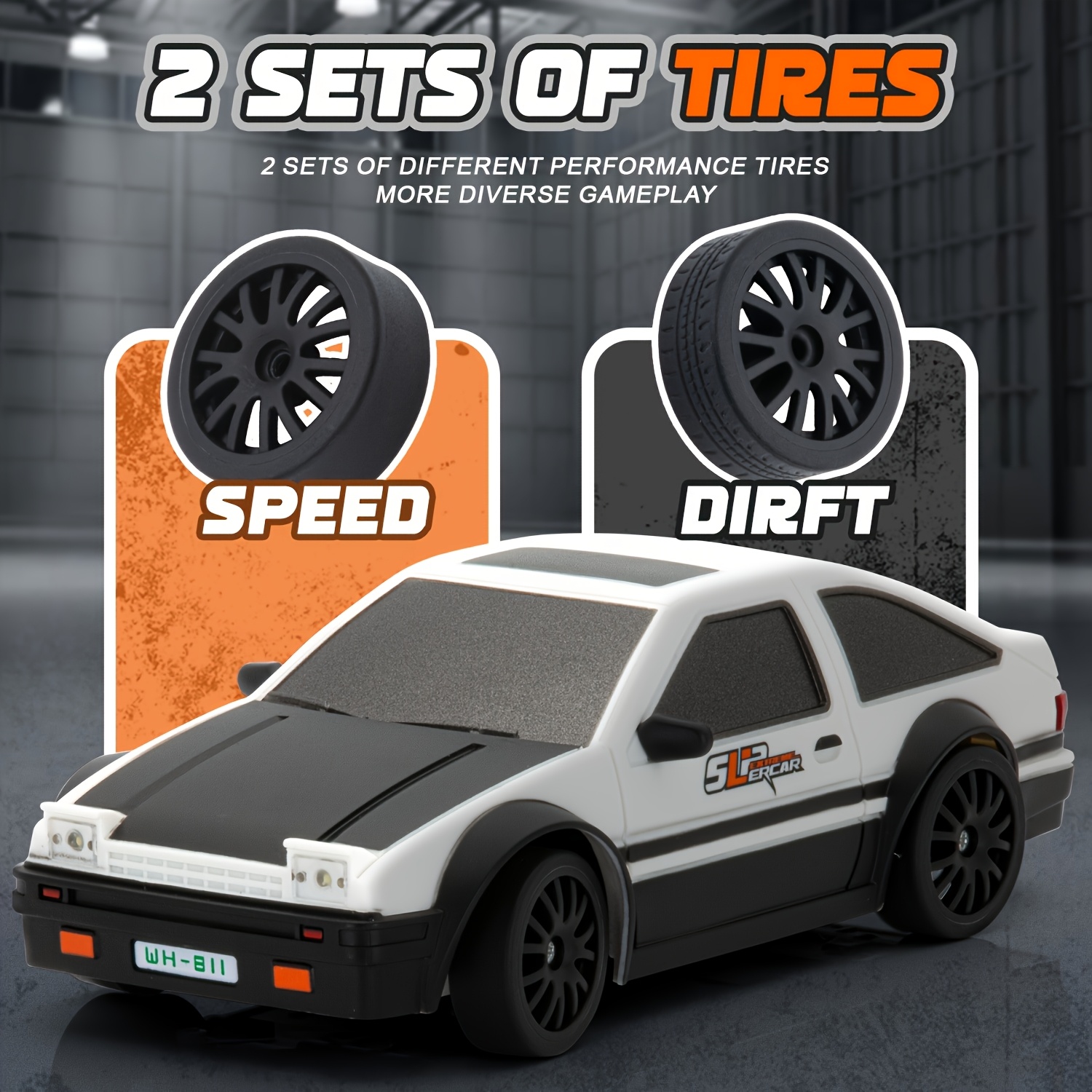 1:24 Scale 2.4GHz Remote Control Car Remote Control Four-wheel Drive Drift Car 15KM/H Drift Car With Front And Rear LED Lights Drift Tires For Boys And Girls Over Six Years Old Birthday, Holiday Gifts