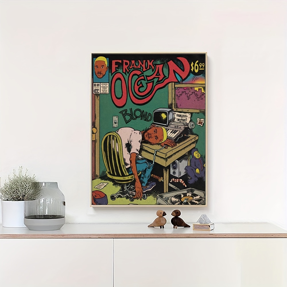 

1pc Unframed Comic Style Music Canvas Poster, Blonde Album Print, Canvas Wall Art, Artwork Wall Painting For Gift, Bedroom, Office, Living Room, Cafe, Bar, Wall Decor, Home And Dormitory Decoration