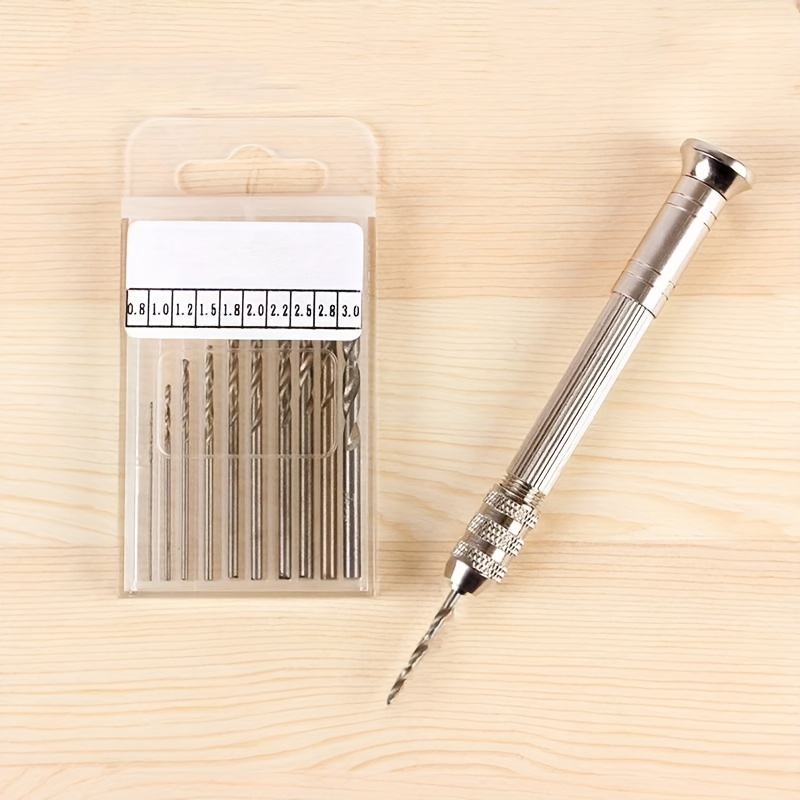 TEMU 1 Set Metal Hand Drill Equipments Uv Resin Epoxy Mold Tools With 0.8mm-3.0mm Drill Screw Making Handmade Tools