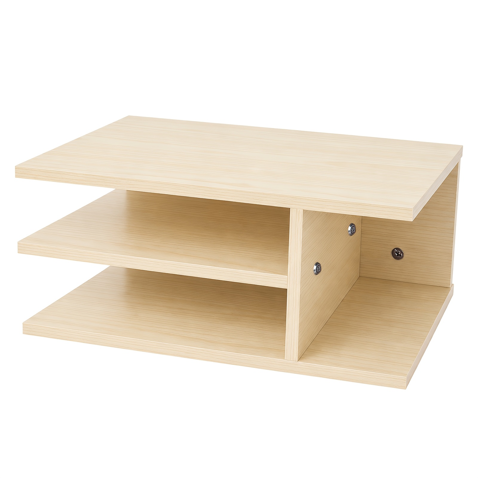 Wooden 3-tier Printer Stand With Storage Shelves - 40cm Wide Desk Organiser For Home Office, Sturdy Tabletop Rack For Printer, Scanner, Files & Books, Space-