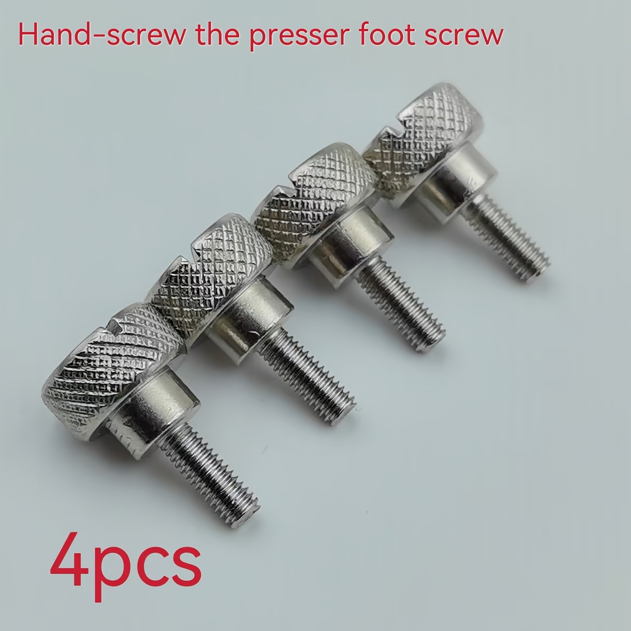 TEMU 4pcs Hand-twist Presser Foot Screws, Presser Foot Tool For Flatbed Sewing Machines, Extended Screws For Industrial Sewing Machines, Large Head