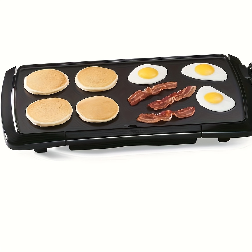 TEMU Deluxe Everyday Electric Griddle With Dishwasher Safe Removable Nonstick Cooking Plate For Pancakes, Burgers, Eggs And More, Includes Drip Tray, 16" X 10", 1200-watt - Black