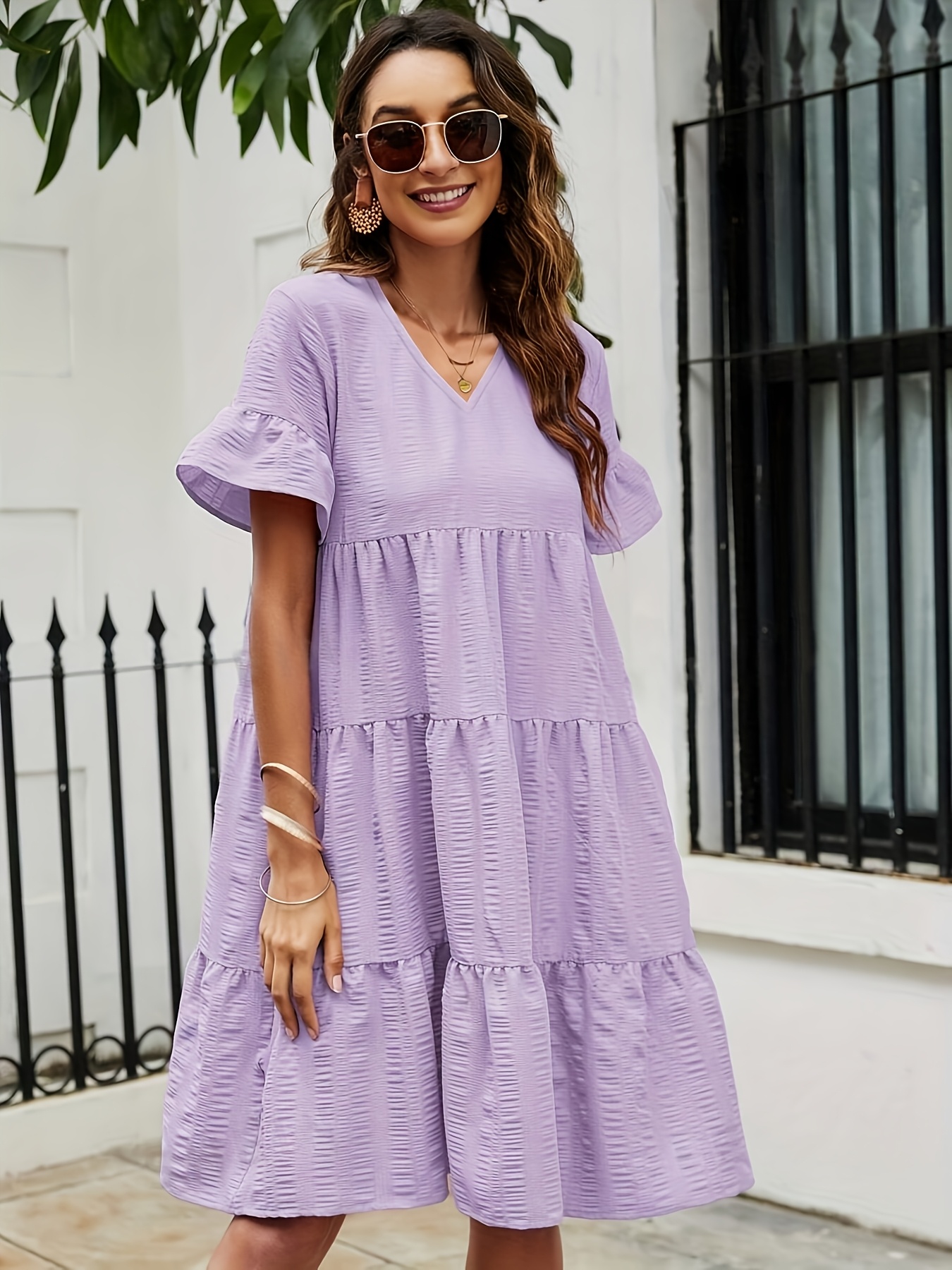 purple casual dress sold on Temu United States