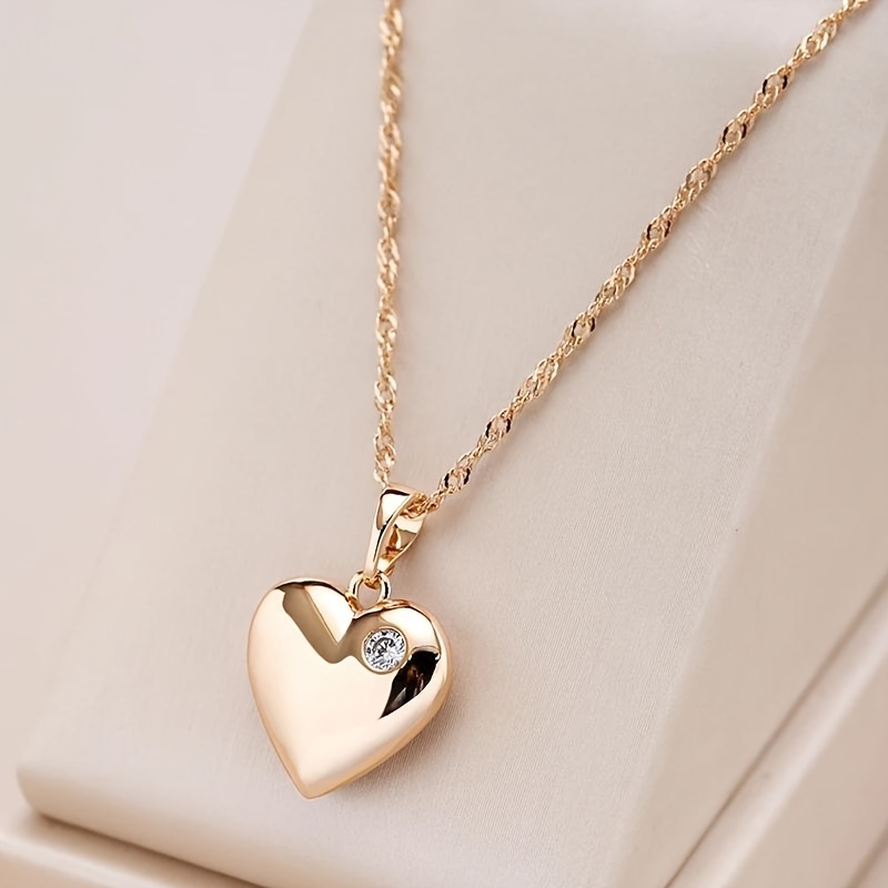 E-shop Einfache bezaubernde glänzende herzförmige Damen-Mode-Anhänger-Kette, Party-Geburtstagsgeschenk, Verlobungs- Hochzeitskette, Jubiläumsgeschenk