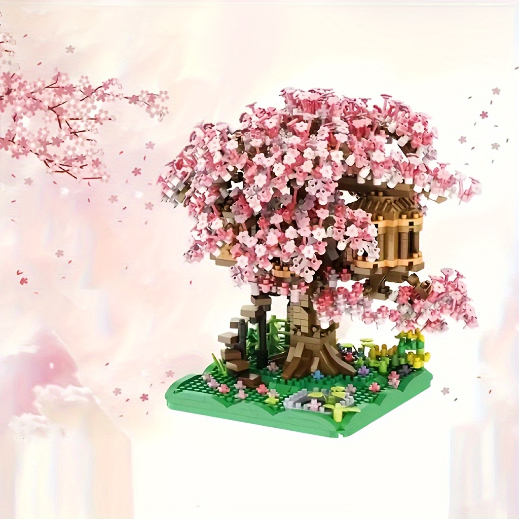 Sakura Tree House Building Blocks - Cherry * DIY Toys for Boys and Girls - Perfect Gift Idea for Creative Play and Learning
