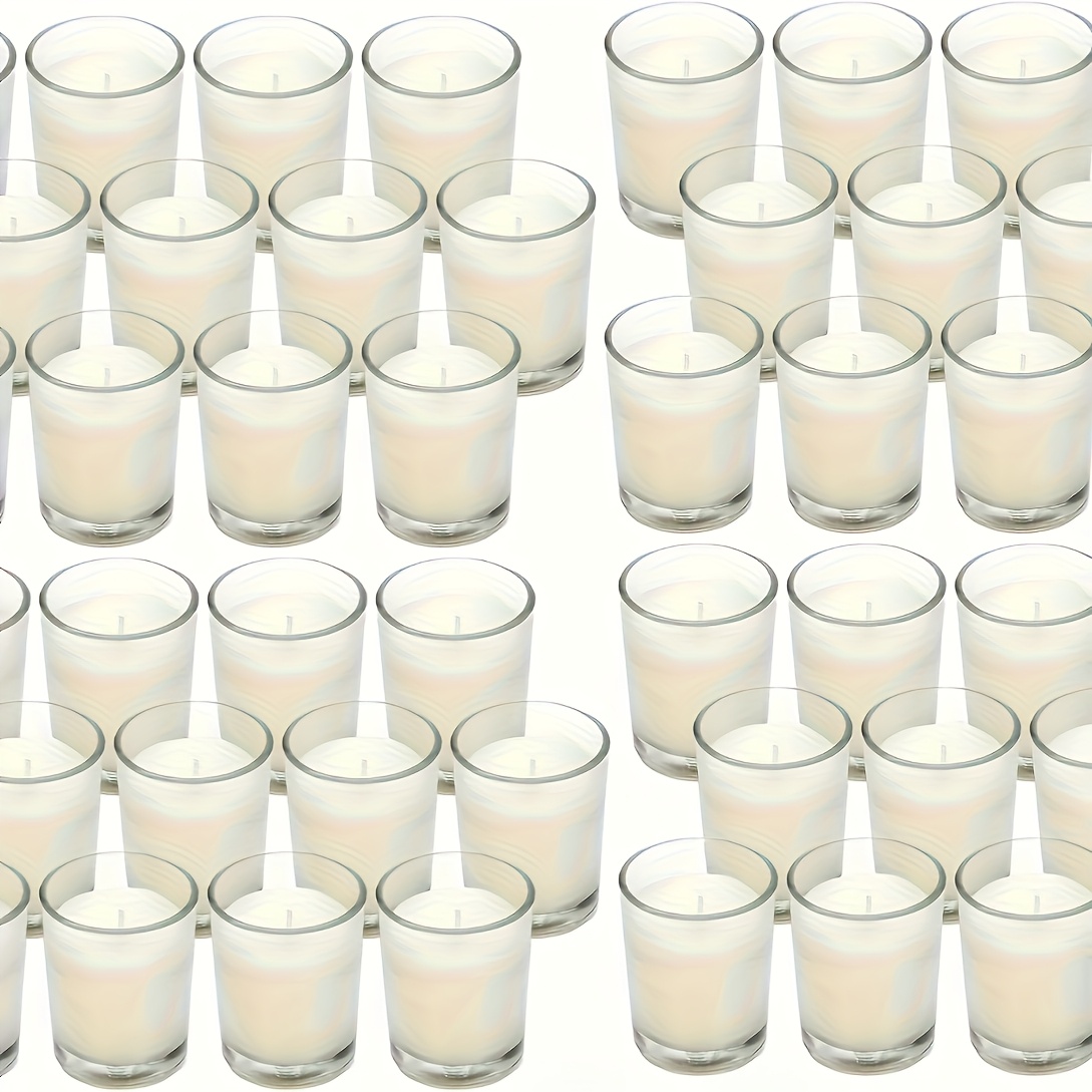 TEMU Halloween Christmas 48-pack Plastic Shell Votive Candles, Warm White Unscented Translucent Filled Hand- Wax Ideal Gifts For Weddings Birthdays